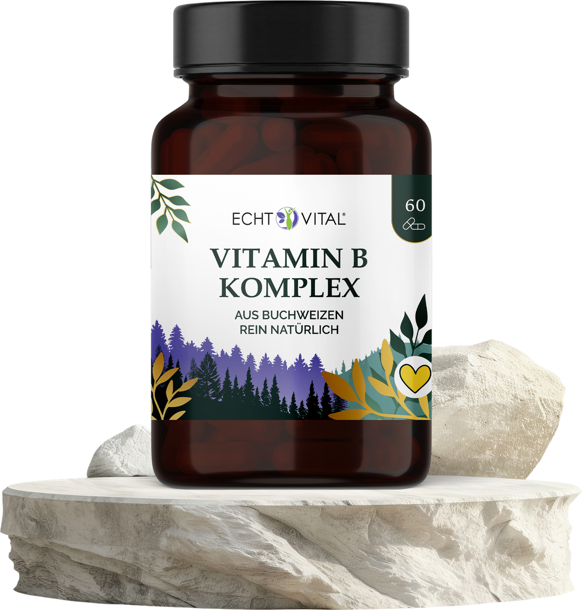 Vitamin B Komplex natürlich - ECHT VITAL Premium Qualität